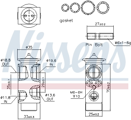 Válvula TRV, aire acondicionado  Nissens 999233