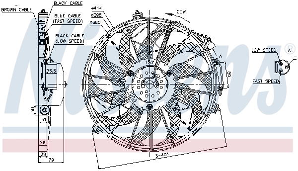 Hélice ventilador, refrigeración del motor  Nissens 85648