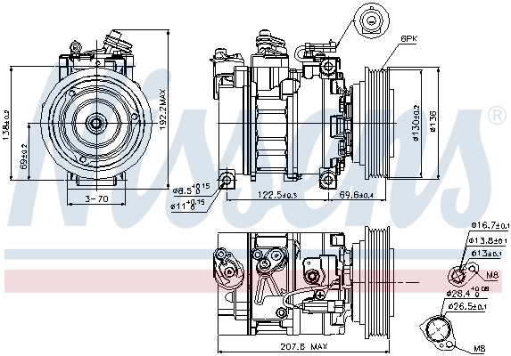 Compresor de aire acondicionado 89094 Nissens