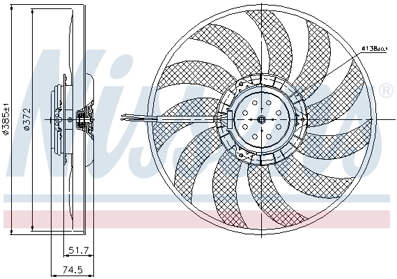 Ventilador izquierdo del radiador de refrigeración 85638 Nissens