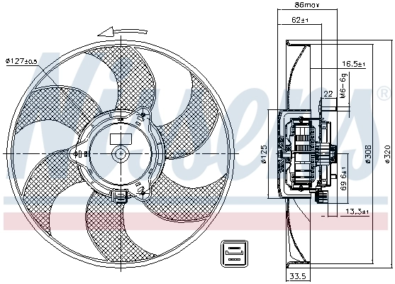 Ventilador de refrigeración del motor Nissens 85705