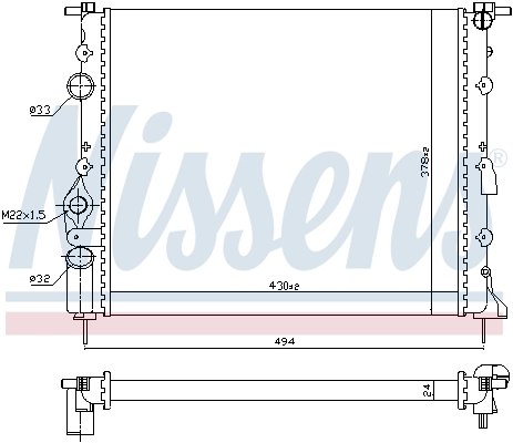 Radiador 639371 Nissens