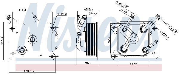 Radiador de refrigeración de la transmisión 91292 Nissens