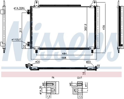 9825441980 Opel Radiador de aire acondicionado