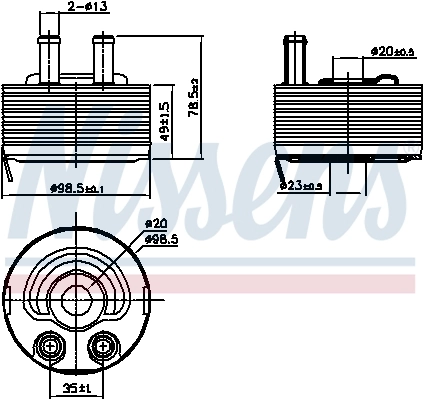Radiador de aceite debajo del filtro Nissens 90793