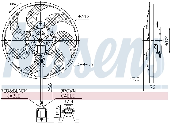 Ventilador de refrigeración del motor Nissens 850072