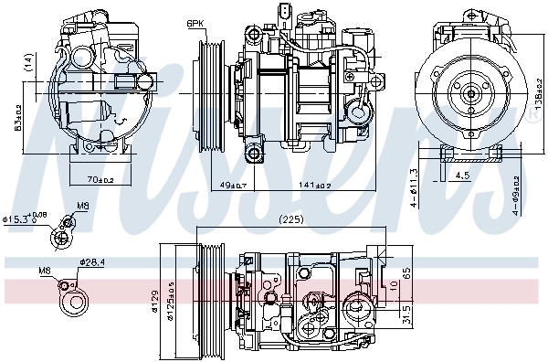 Compresor de aire acondicionado 89209 Nissens