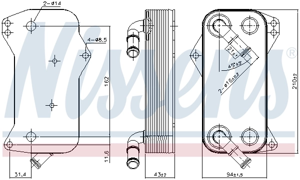 Radiador de refrigeración de la transmisión 91156 Nissens