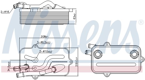 Radiador de refrigeración de la transmisión 90782 Nissens