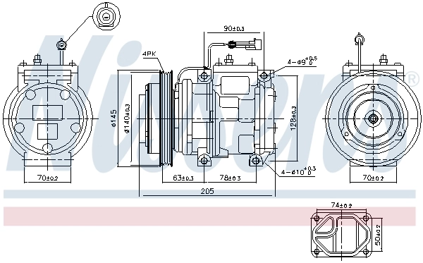 Compresor de aire acondicionado 89119 Nissens