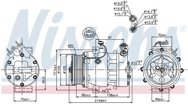 Compresor de aire acondicionado 89095 Nissens