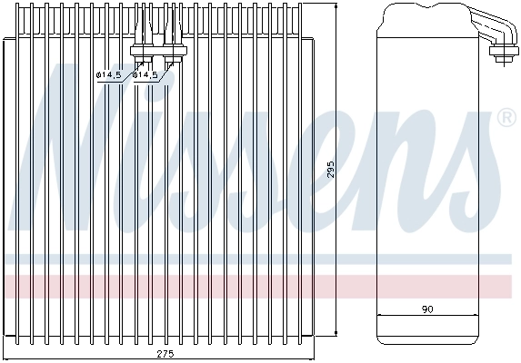 Evaporador de aire acondicionado 92107 Nissens
