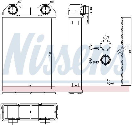 70808 Nissens Radiador interior