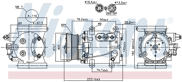 Compresor de aire acondicionado 89241 Nissens