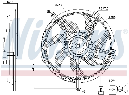 Ventilador de refrigeración del motor Nissens 85945
