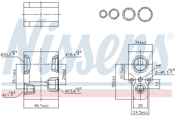 Válvula TRV, aire acondicionado  Nissens 999349