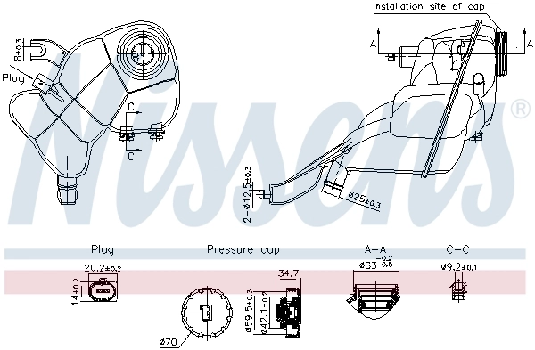 Depósito compensación refrigerante para Mercedes S  (C216)