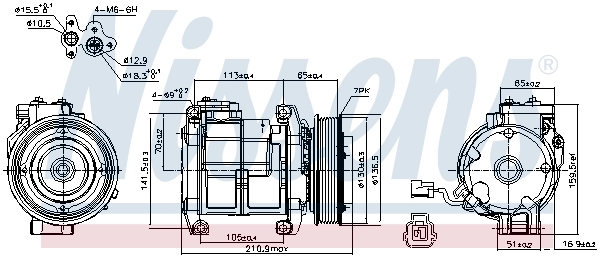 Compresor de aire acondicionado 89084 Nissens