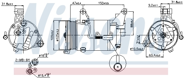 Compresor de aire acondicionado 89340 Nissens
