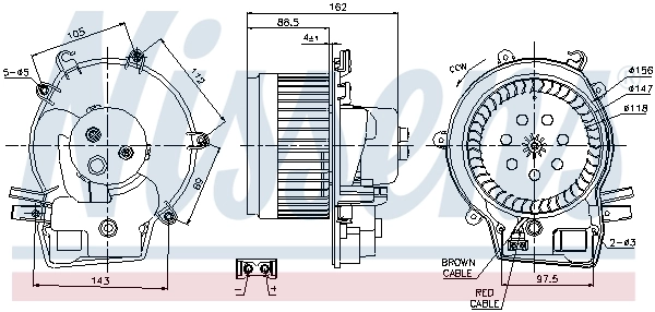 Ventilador habitáculo 87111 Nissens
