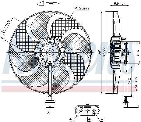 Ventilador de refrigeración del motor Nissens 85690