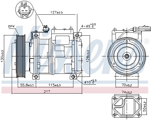 Compresor de aire acondicionado 89097 Nissens