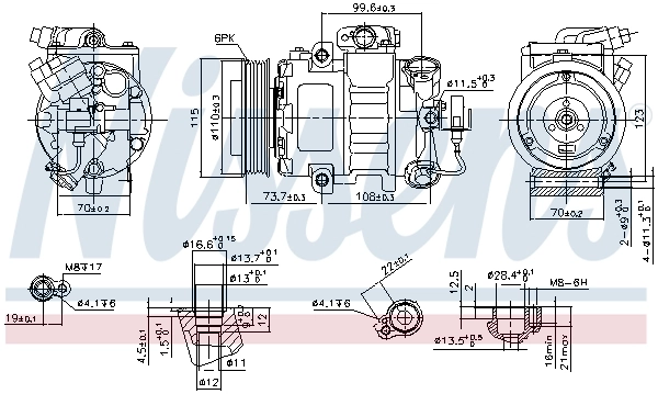 Compresor de aire acondicionado 89026 Nissens