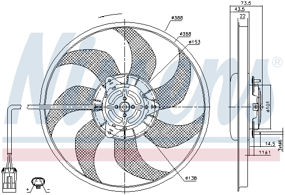 Ventilador de refrigeración del motor Fiat Palio 
