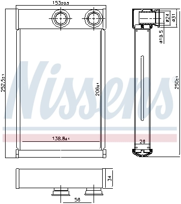 72669 Nissens Radiador interior