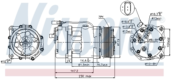 Compresor de aire acondicionado 89117 Nissens
