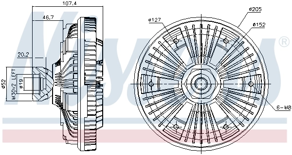 Embrague viscoso de ventilador 86058 Nissens