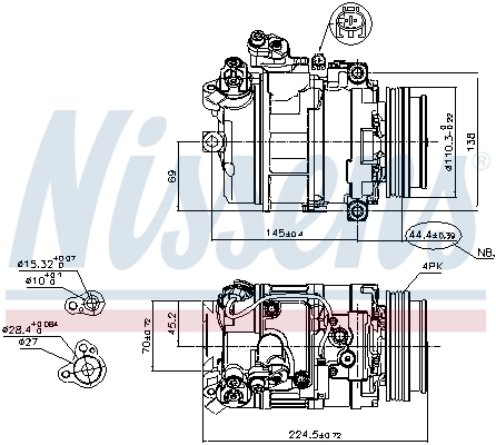 Compresor de aire acondicionado 89199 Nissens