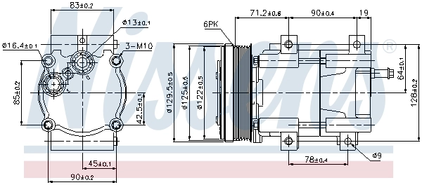 Compresor de aire acondicionado 89205 Nissens