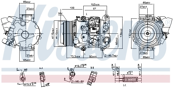 Compresor de aire acondicionado 890142 Nissens