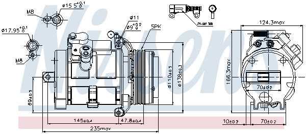 Compresor de aire acondicionado 89077 Nissens