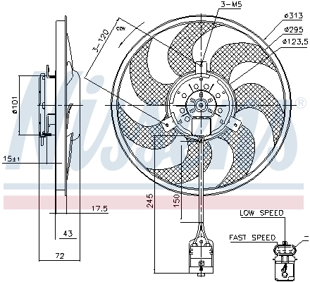 Ventilador de refrigeración del motor Nissens 85754
