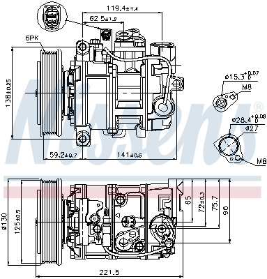 Compresor de aire acondicionado 89236 Nissens