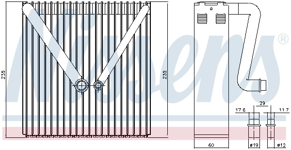 Evaporador de aire acondicionado 92234 Nissens