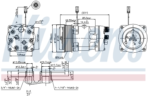 Compresor de aire acondicionado 89410 Nissens