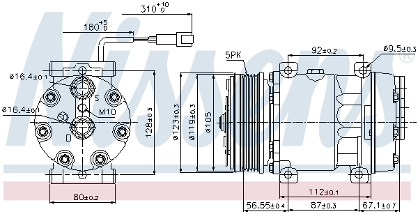 Compresor de aire acondicionado 89079 Nissens