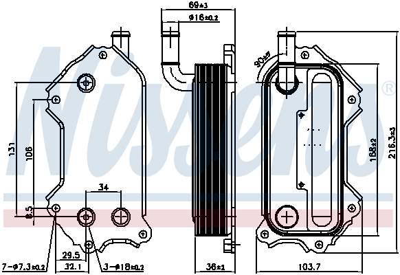 Radiador de aceite 91117 Nissens