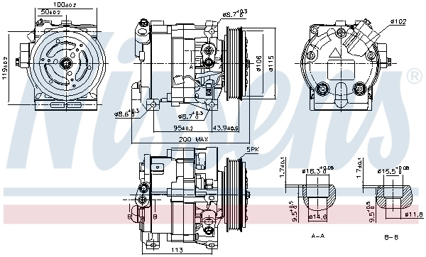 Compresor de aire acondicionado Fiat Bravo 1 182