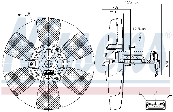 Ventilador de refrigeración completo derecho (motor y hélice) Nissens 85679