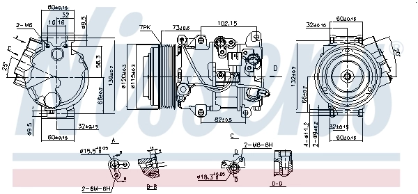 Compresor de aire acondicionado 890141 Nissens