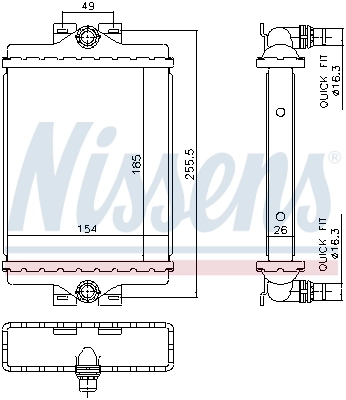 Radiador adicional de refrigeración del motor 606296 Nissens