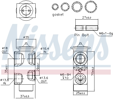 Válvula TRV, aire acondicionado  Nissens 999251