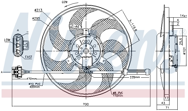 Ventilador de refrigeración del motor Opel Vectra B