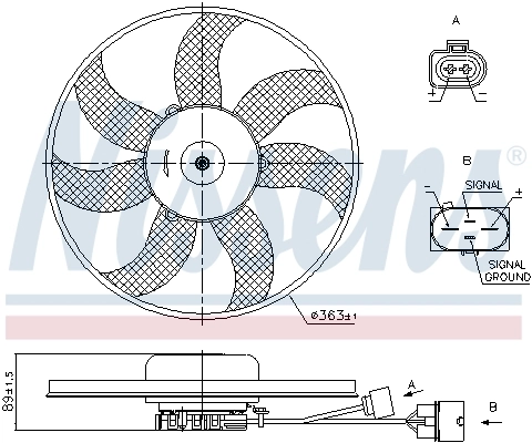 85678 Nissens Ventilador eléctrico de refrigeración completo izquierdo (motor y hélice)