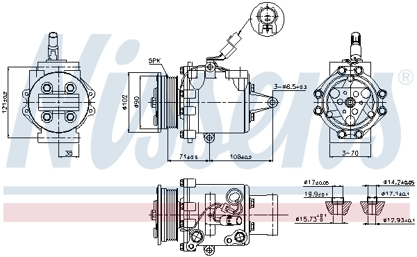 Compresor de aire acondicionado 89591 Nissens