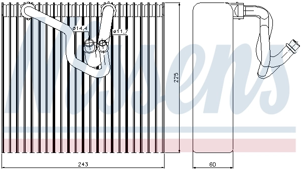 Evaporador de aire acondicionado 92187 Nissens